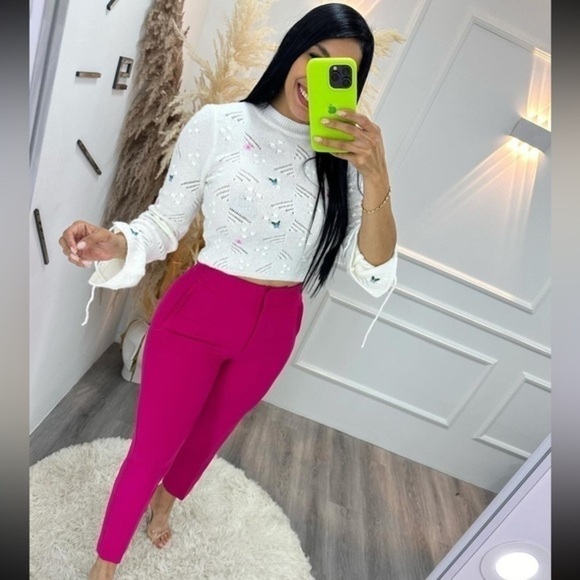 ZARA Floral knit sweater ecru 4331/173 - Picture 3 of 9